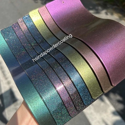 Metallische elektrostatische Pulverbeschichtung Illusion Transparente bunte glitzernde Sprühfarbe
